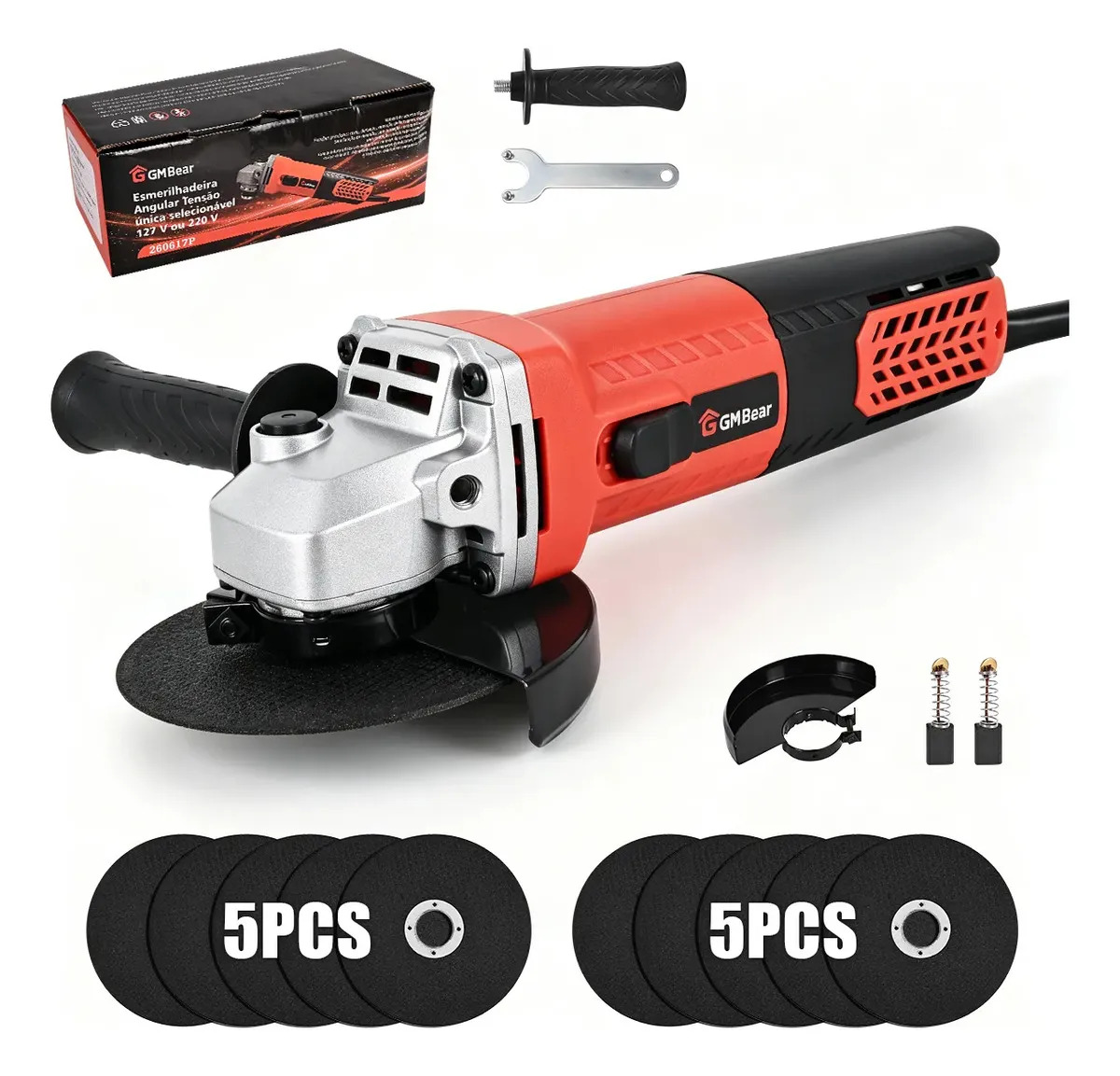 Esmerilhadeira Lixadeira Angular, Esmerilhadeira Angular Corte E Desbaste 115mm 750w, Esmerilhadeira Angular Professional 11000 RPM — foto 1 de 7