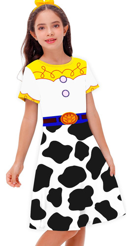Vestido Jessie De Halloween Para Niña, Vestido Estampado Bla