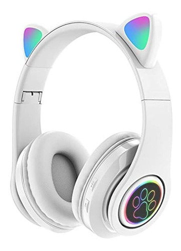 Increíbles Auriculares Bluetooth Led Con 7 Orejas De Gato, 