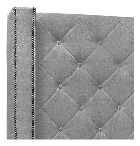 Cabeceira Solteiro Cama Box 90cm Louise S06 Linho Cinza