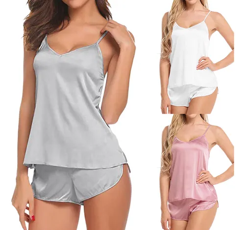 Conjunto De Pijamas De Seda Para Mujer, Ropa De Dormir, Ropa