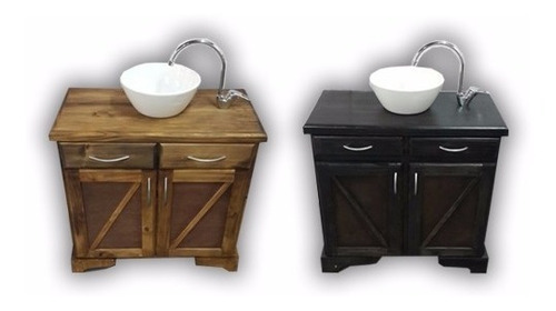 Combo Set Bacha Cuadrada Griferia Vanitory Cajon Baño 80cm