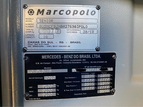 Imagem 8 de 12 de Micro Ônibus Mercedes Bens Marcopolo Senior