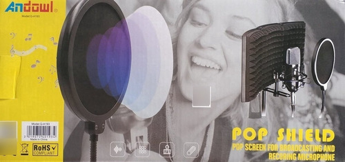 Imagen 2 de 4 de Filtro Anti Pop Pop Shield Andowls Micrófonos Alta Calidad