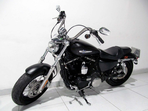 Imagem 5 de 10 de Harley Davidson Xl 1200 Custom Cb 2015 Preta Fosca