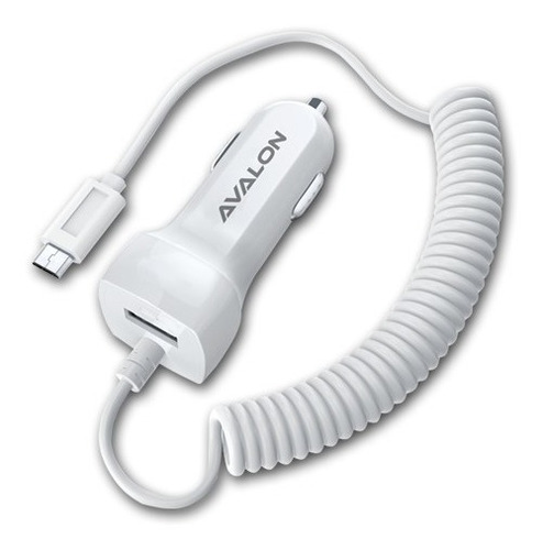 Cargador De Auto 12 Y 24 V 2a Micro Usb Y Puerto Usb Avalon