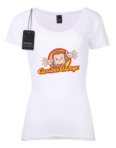 Remera Dama Jorge El Curioso Dibujo Art Logo - Psjc1