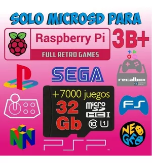 Recalbox 32gb Para Raspberry 3b+ - Snes Ps1 Multi Consolas