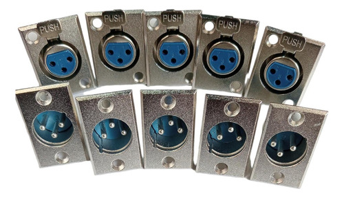 Conectores Para Xlr Dmx Canon Metalicos Machos O Hembras 5 Machos/ 5 Hembras