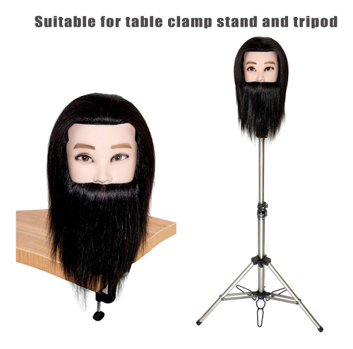Mannequin Head Ishot Masculino De 30 Cm Com Cabelo Humano 10