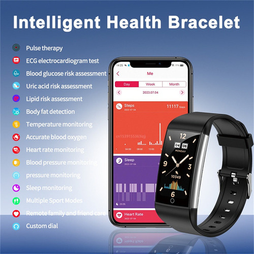 H Reloj Inteligente Tk76 Ecg+ppg Con Azúcar En Sangre Y