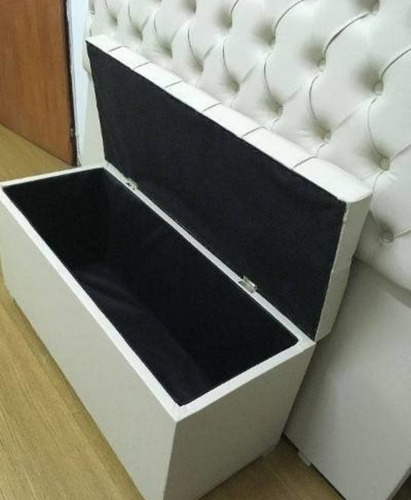 Imagen 3 de 6 de Baulera Capitone En 140x40, Material Pana Chenille O Alpha