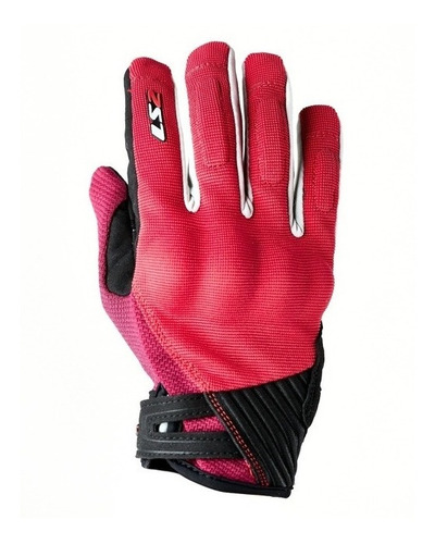 Imagen 3 de 7 de Guantes Moto Mujer Cortos Ls2 Dart 2 Rojo Gris