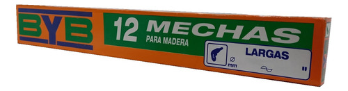 Mecha P/ Madera Byb 3/8 Pulgada Larga P/ Tal Eléc X 12 Unid 