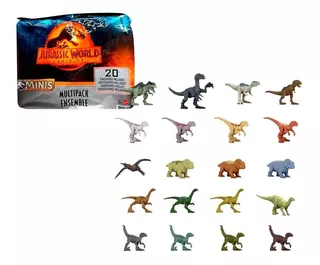 Jurassic World Pacote Com 20 Mini Dinossauros - Mattel Gyy79