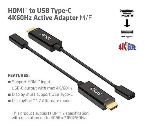 4k 60hz Hdmi Usb Tipo Adaptador 2.0 Dama Convertidor Cac