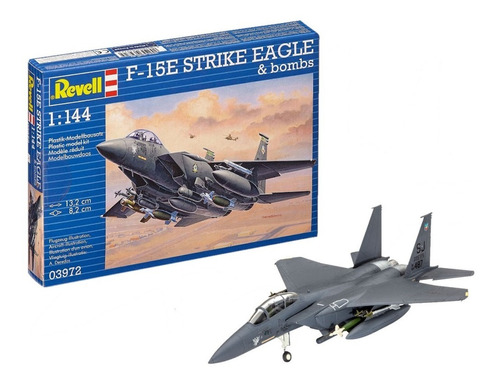 Avión F-15e Strike Eagle & Bombs 1/144 Model Kit Revell
