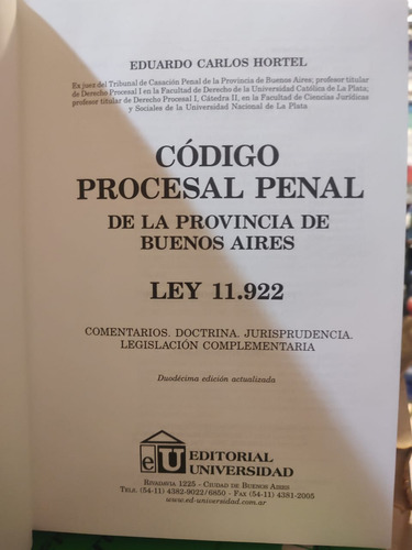 Codigo Procesal Penal De La Provincia De Buenos Aires