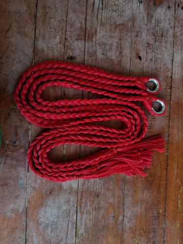 Soga Cuerda Para Hamaca Incluye Par De S Metalica Negra Color Rojo Color