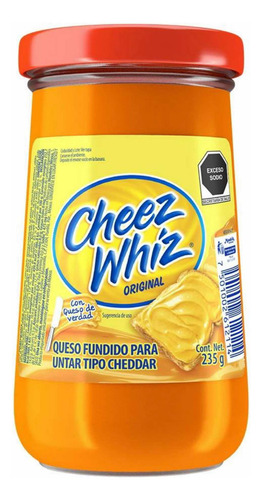 Queso Cheez Whiz Para Untar Tipo Cheddar 235g