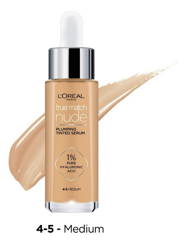 Base De Maquillaje En Sérum L'oréal Paris True Match Nude Con Color 30 Ml Tono 4-5 Medium - 30ml