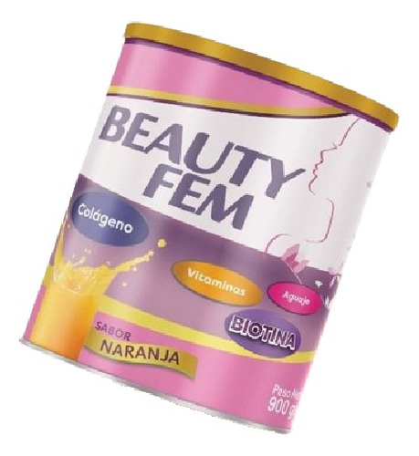 Beauty Fem Colageno, Biotina & Vitaminas Sabor Naranja 900gr