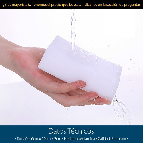 Imagen 3 de 5 de Paquete De 10 Esponja Mágica De Melamina Premium / Mayoreo
