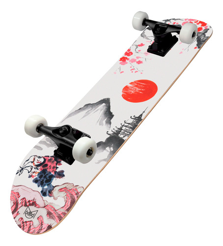 Patineta Profesional Musa Skateboards Modelo Sakura Con Llanta Blanca Para Todos Los Niveles De Patinadores 31x8 Pulgadas Madera De Maple Para Trucos Regulares Y Avanzados Solo Pam