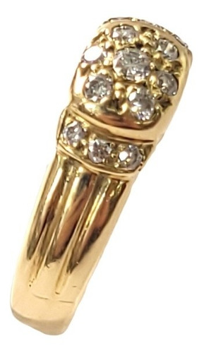 Imagen 3 de 4 de Anillo Oro 18kts Cubics 3,9grs N°9 Brumat