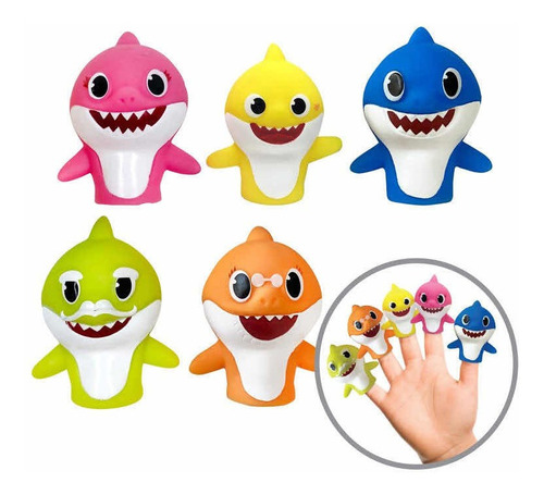 Baby Shark Marionetas 5 Personajes Para Niños