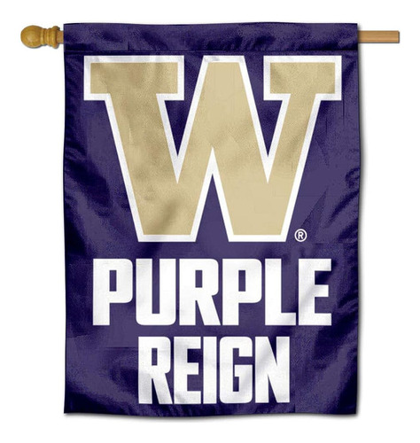 Banderín De Casa De Washington Uw Huskies  Purple Reig...