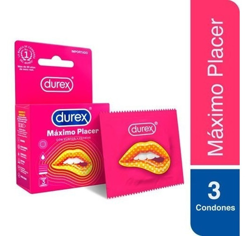 Condones Preservativos Durex Máximo Placer 3 Unidades