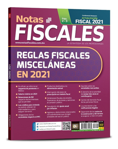 Revista Notas Fiscales 302 Enero 2021 Formato Impreso