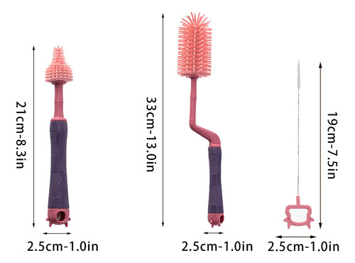 Cepillo Para Biberón De Bebé, Cepillo De Silicona Para Chupe