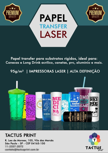 Papel Transfer Laser 105g - Alta Qualidade - 1000 Folhas A4 Cor Azul