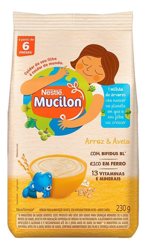 Cereais Infantil Nestlé Mucilon Arroz e Aveia em pacote 230 g