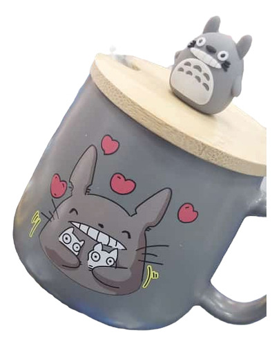 Mugs Tapa Madera + Cuchara Totoro