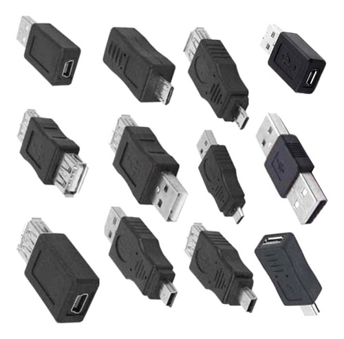 Juego De 12 Adaptadores Otg Usb 2.0 A Macho A, 12 Unidades