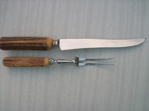 Antiguo Cuchillo Tenedor Trinchante Sheffield England
