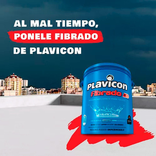 Plavicon Fibrado Impermeabilizante | Membrana Blanca 10 L Blanco Mate