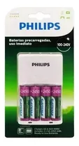 Comprar Carregador Com 4 Pilhas Philips Aa 2450mah Recarregável 