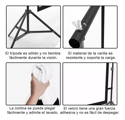Pantalla De Proyección 100 Pulgadas 16:9 Plegable Portátil