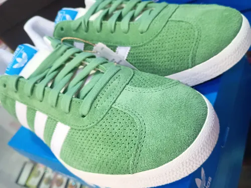 Green suede adidas gazelle sales