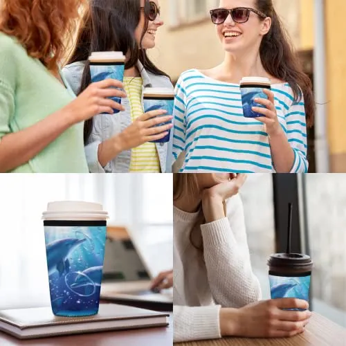 Funda Reutilizable Para Café Helado Ocean Dolphins, Diseño S