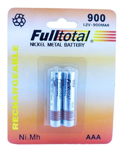 Pilas Recargables 3a Fulltotal 900mah Blister X 2 Oferta!