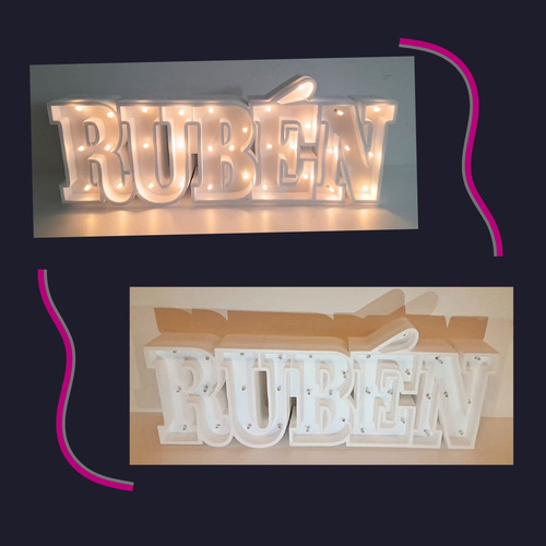 Nombres Iluminados 5 Letras 25 Cm Polyfan Cartel Con Luces