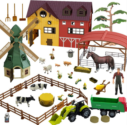 Peagprav Animales De Granja Figuras Juguetes -140 Pcs Juego