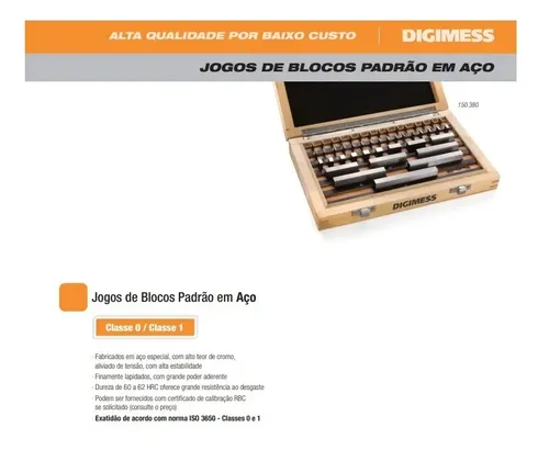 Jogos Blocos Padrao Aco (classe 0) 83 Pcs Digimess 150.396