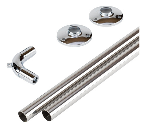 Set Angular Inoxidable 19 Mm Para Ducha 80 X 80 Cm