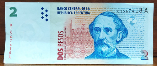 Billete Argentina 2 Pesos Convertibles 2do Diseño Bott 3201